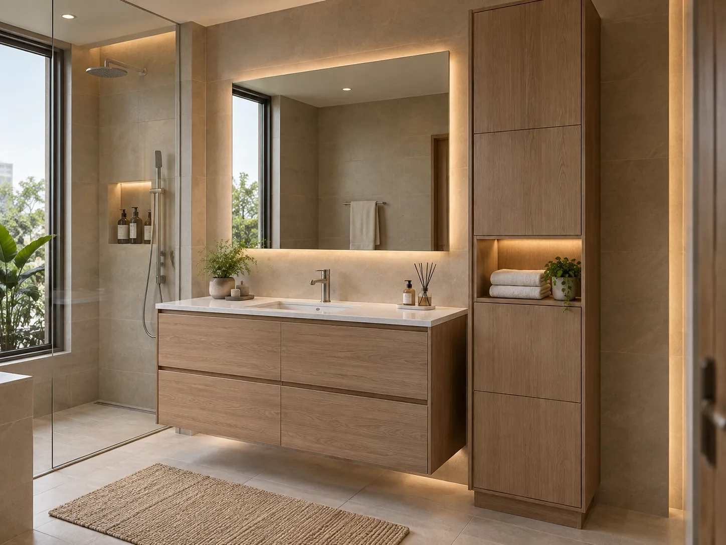 Vanity with Tall Storage